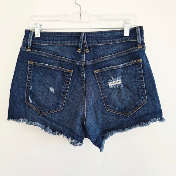 Good American High Rise CutOff Medium - Dark Wash Denim Shorts Size 8 / 29 - Picture 4 of 5